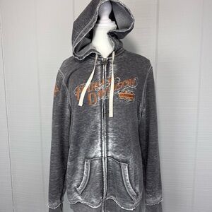 Harley Davidson Motorcycles Heather Gray Zip Up Hoodie Schaeffer’s Orwigsburg L